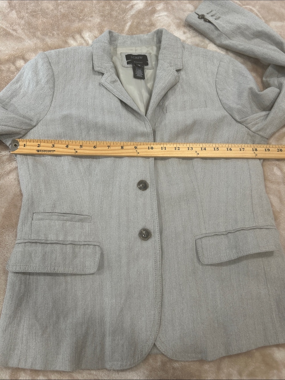 J.Crew Schoolboy Gray Herringbone Blazer Womens 12 Preppy Career Jacket academia - Picture 10 of 15